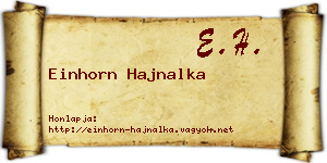 Einhorn Hajnalka névjegykártya