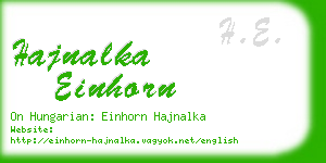 hajnalka einhorn business card